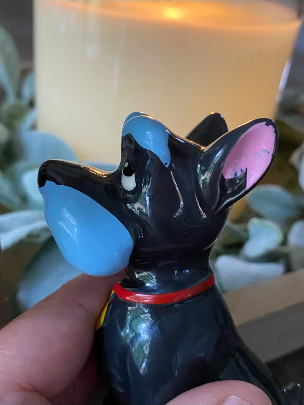 RARE Vtg Disney Japan Lady And The Tramp Jock Ceramic Porcelain Figurine 3.5